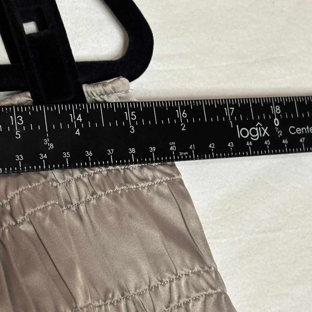 Sundance Skirt‎ Women's Size 4 Gathered Pleated Asymmetrical Hem Taupe Polyester